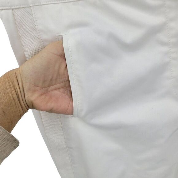 Pink Stitch Athletic White Slim Fit Vented Pants 4 Activewear Sportswear Golf - Picture 5 of 10